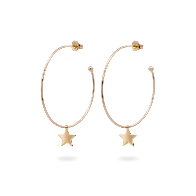 CERCHI ARGENTO ROSE' CON STELLA PENDENTE
