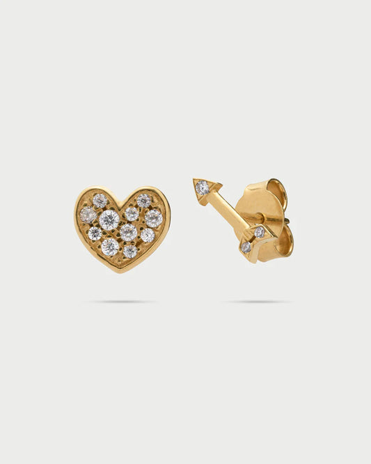 ORECCHINI LOBO CUORE E FRECCIA PAVE' ZIRCONI