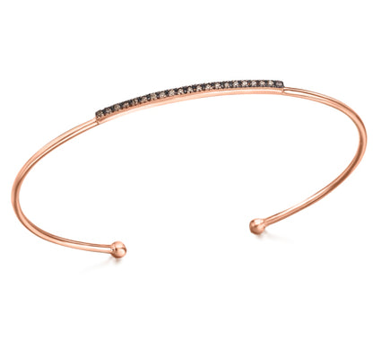 LE CARRE' - BRACCIALE RIGIDO ORO ROSE' E DIAMANTI BROWN