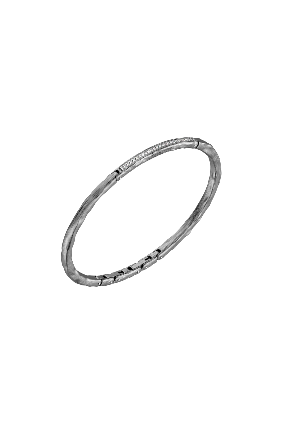 BIKKEMBERGS - BRACCIALE IN ACCIAIO SEMIRIGIDO MARTELLATO BRUNITO