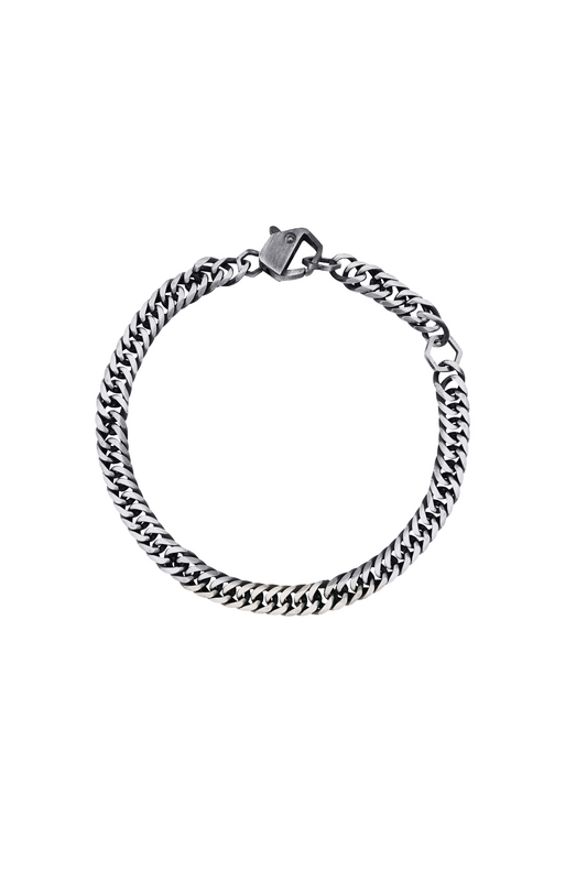 BIKKEMBERGS - BRACCIALE SKIN IN ACCIAIO BRUNITO