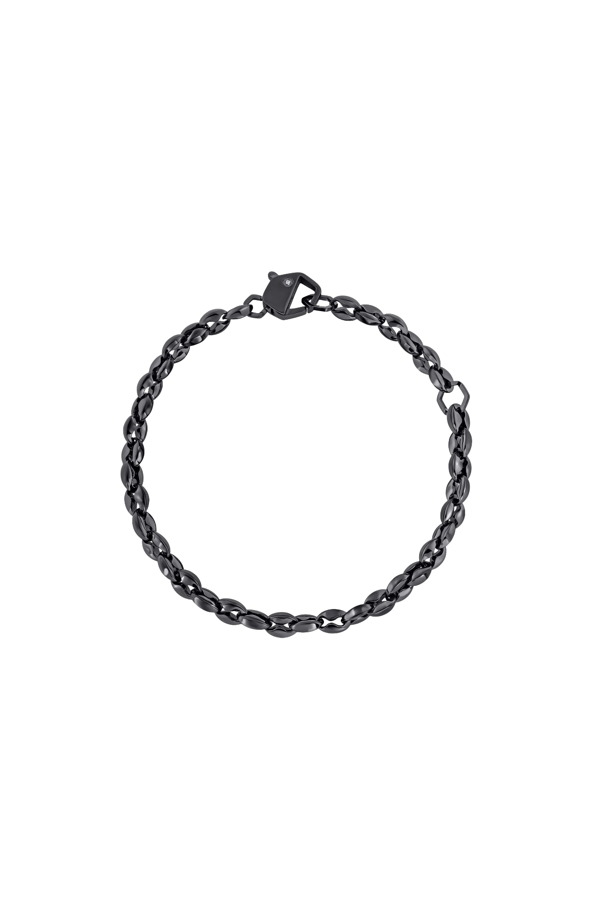 BIKKEMBERGS - BRACCIALE SKIN MAGLIA MARINARA IN ACCIAIO BRUNITO