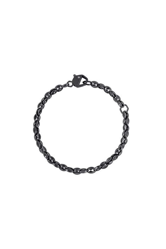 BIKKEMBERGS - BRACCIALE SKIN MAGLIA MARINARA IN ACCIAIO BRUNITO