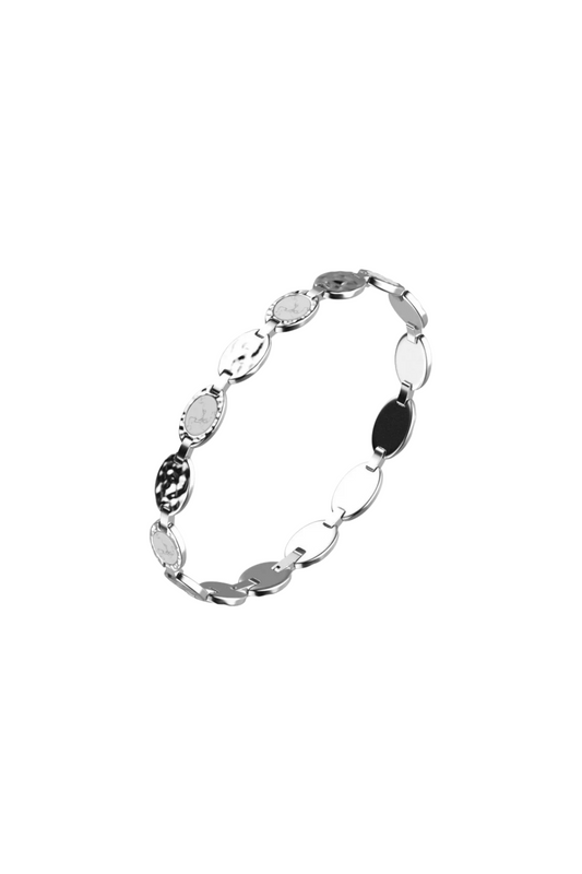 BIKKEMBERGS - BRACCIALE HAMMER IN ACCIAIO E INSERTI IN AGATA BIANCA