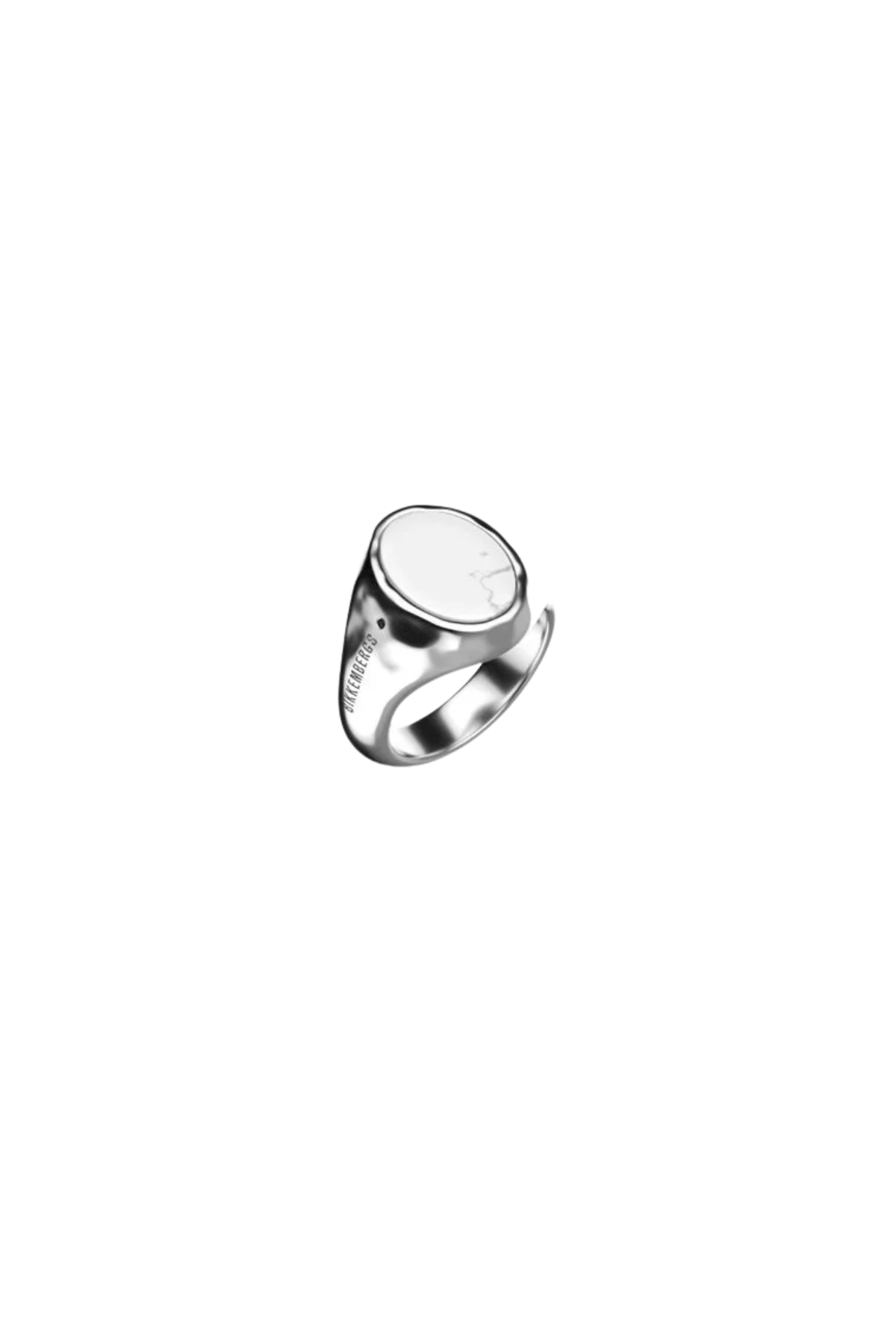 BIKKEMBERGS - ANELLO HAMMER IN ACCIAIO E INSERTI IN AGATA BIANCA