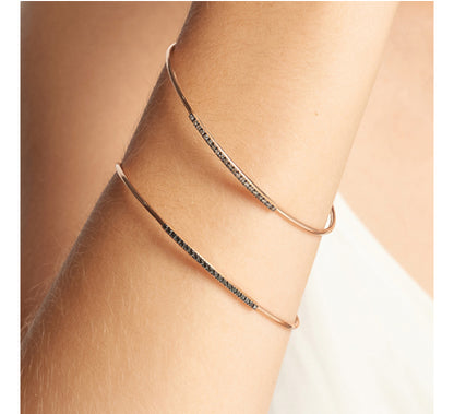 LE CARRE' - BRACCIALE RIGIDO ORO ROSE' E DIAMANTI BROWN