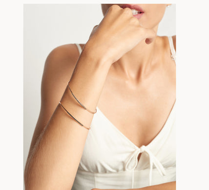 LE CARRE' - BRACCIALE RIGIDO ORO ROSE' E DIAMANTI BROWN