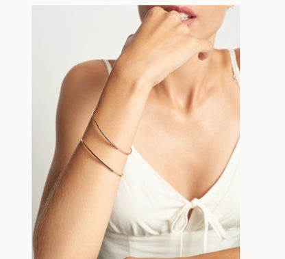 LE CARRE' - BRACCIALE RIGIDO ORO ROSE' E DIAMANTI BROWN