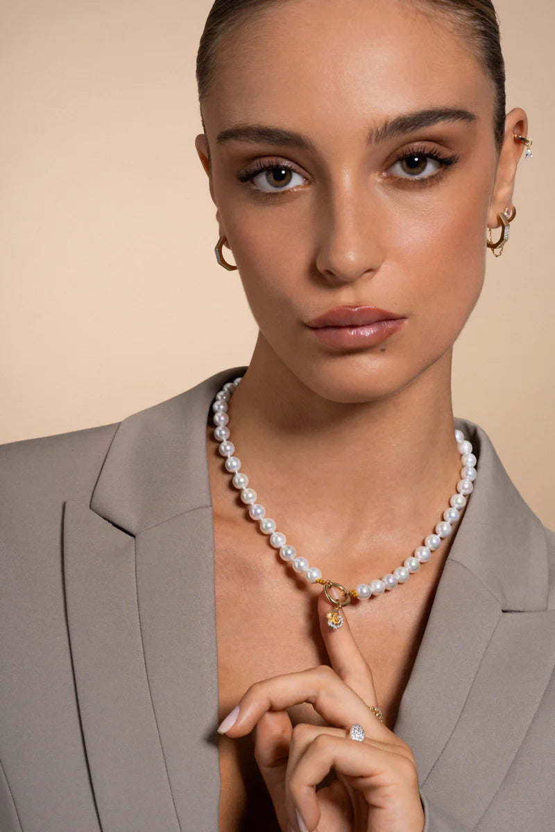 CHARM BAR - CIONDOLO ROSA ARGENTO DORATO E ZIRCONI