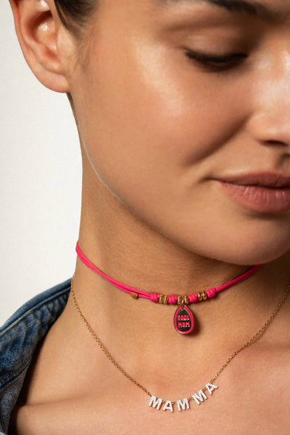 CHARM BAR - CIONDOLO COOL MOM SMALTO ROSA