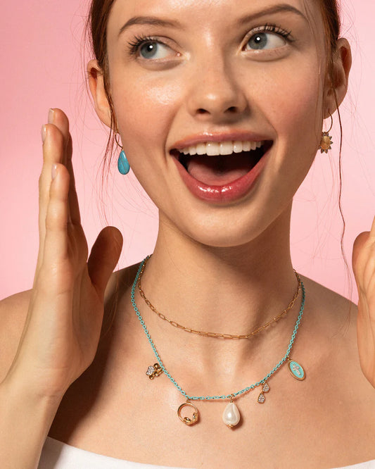 CHARM BAR - COLLANA GIROCOLLO SMALTATA VERDE MENTA