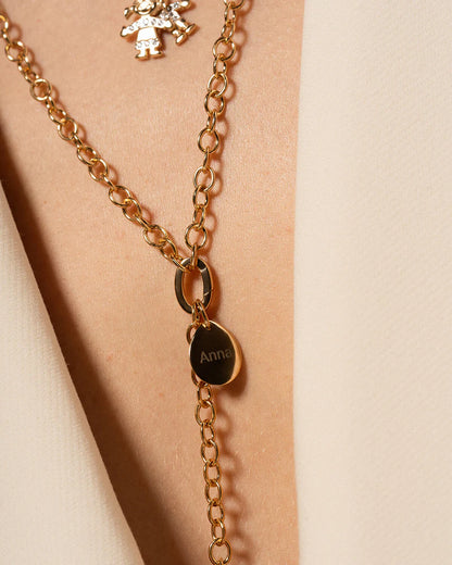 CHARM BAR - COLLANA GIROCOLLO DORATA CATENA BASE OVALE