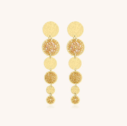 SANTIBE' - BRASS AND GOLD ZIRCONIA LUPIN EARRINGS