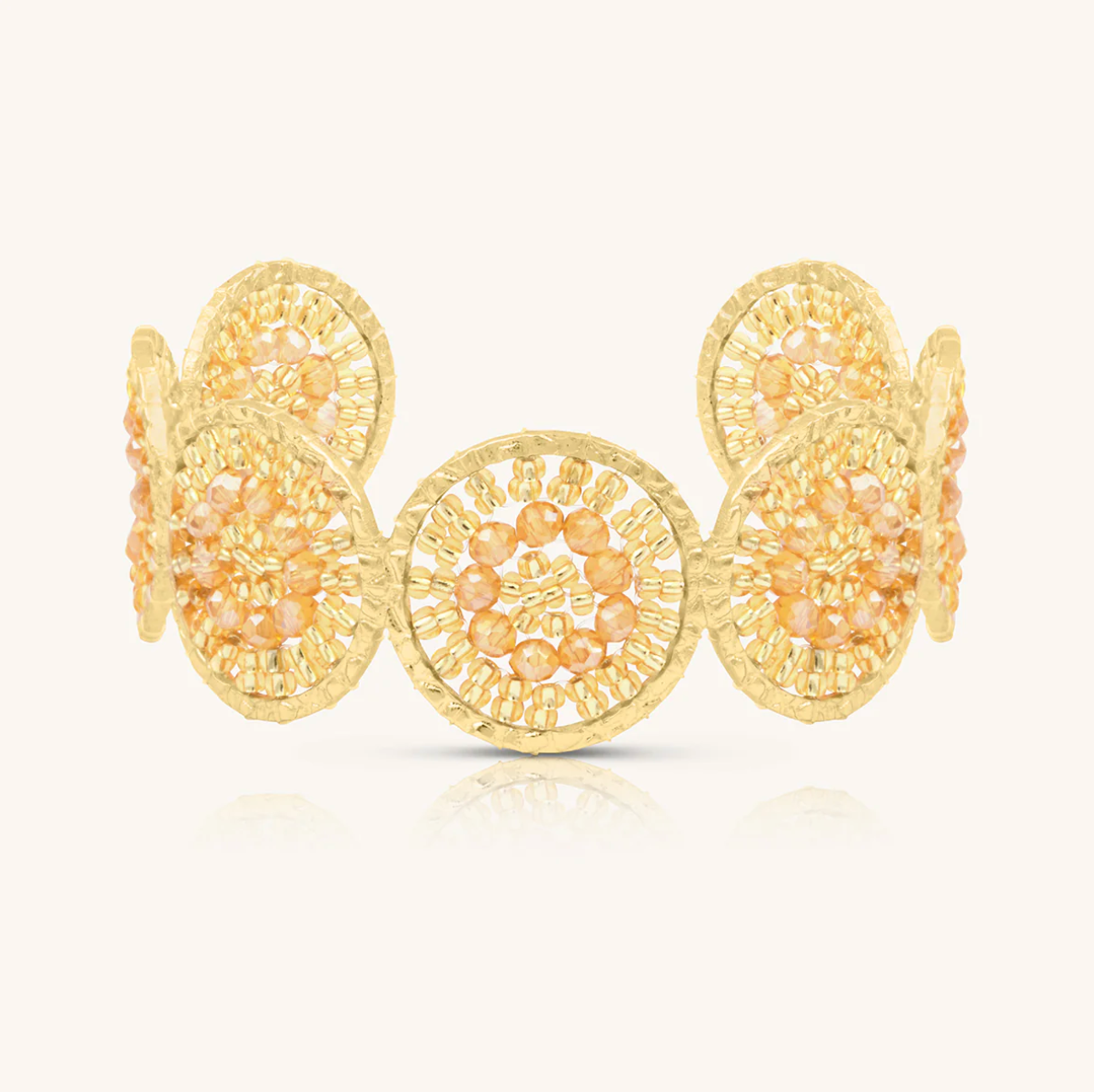 SANTIBE' - BRACCIALE MARINA IN OTTONE E ZIRCONI DORATI