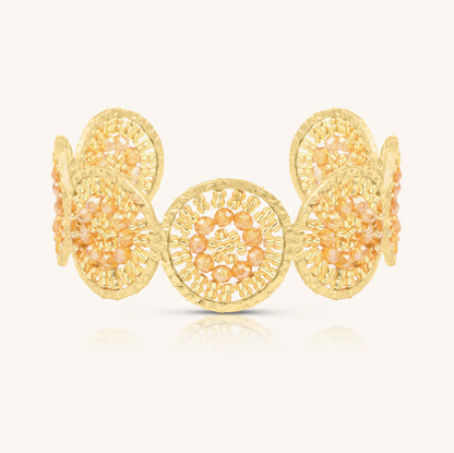 SANTIBE' - BRACCIALE MARINA IN OTTONE E ZIRCONI DORATI