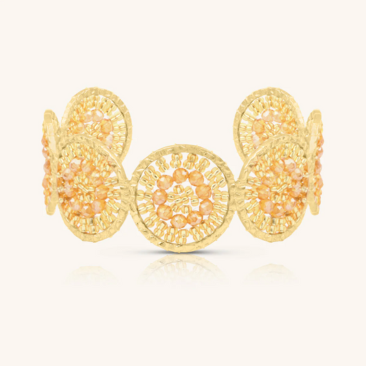 SANTIBE' - MARINA BRACELET IN GOLD-PLATED BRASS AND ZIRCONS