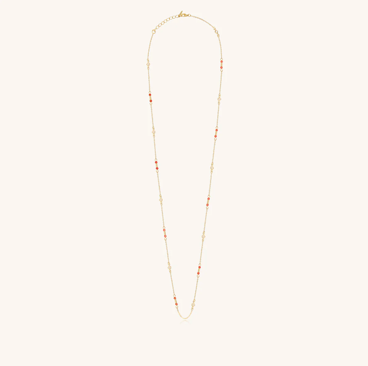 SANTIBE' - COLLANA SUZIE OTTONE E ZIRCONI CORALLO