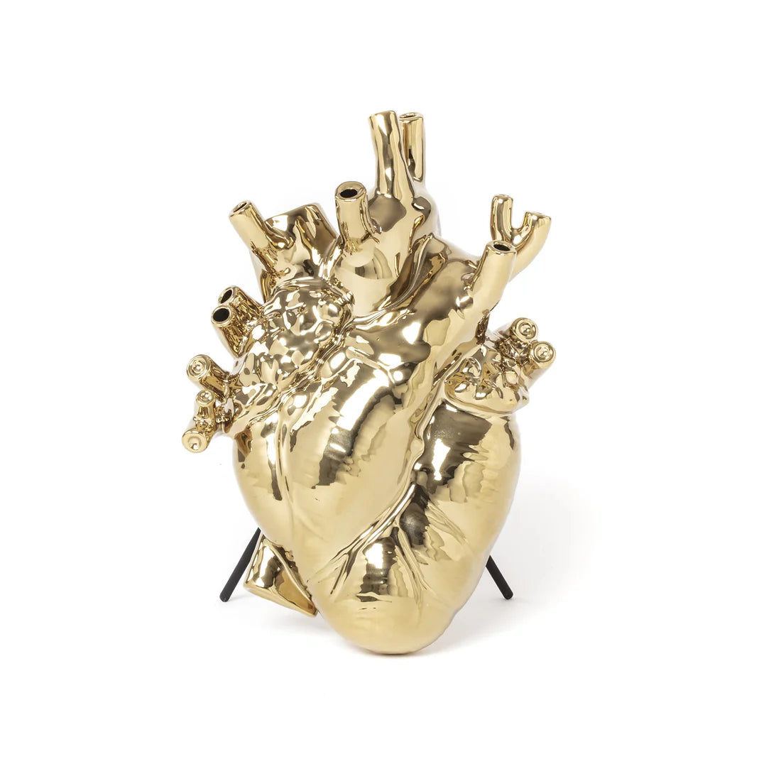 SELETTI - CUORE VASO PORCELLANA DORATA