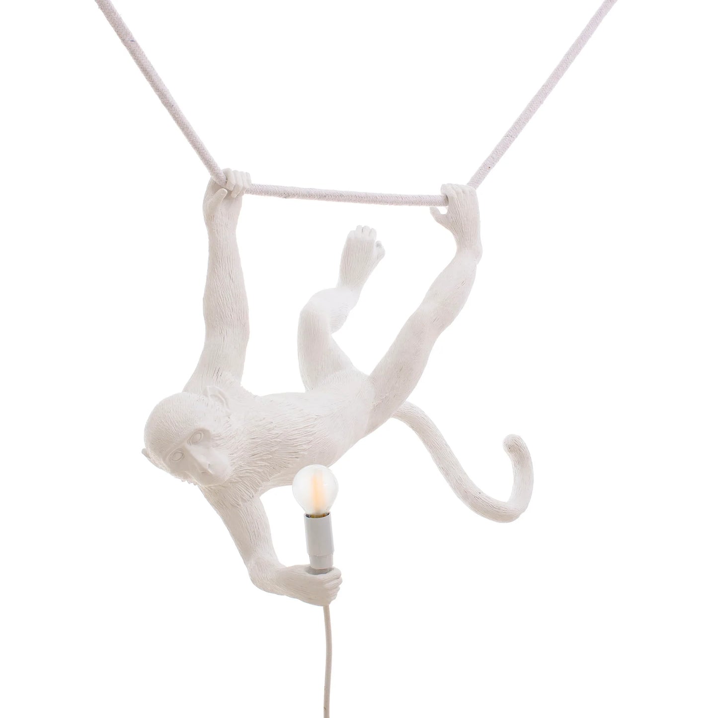 LAMPADA IN RESINA MONKEY LAMP SWING WHITE
