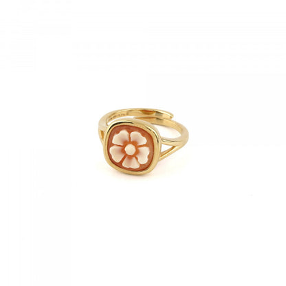 CAMEO ITALIANO - ANELLO CLASSICA CON CAMEO CON MARGHERITA
