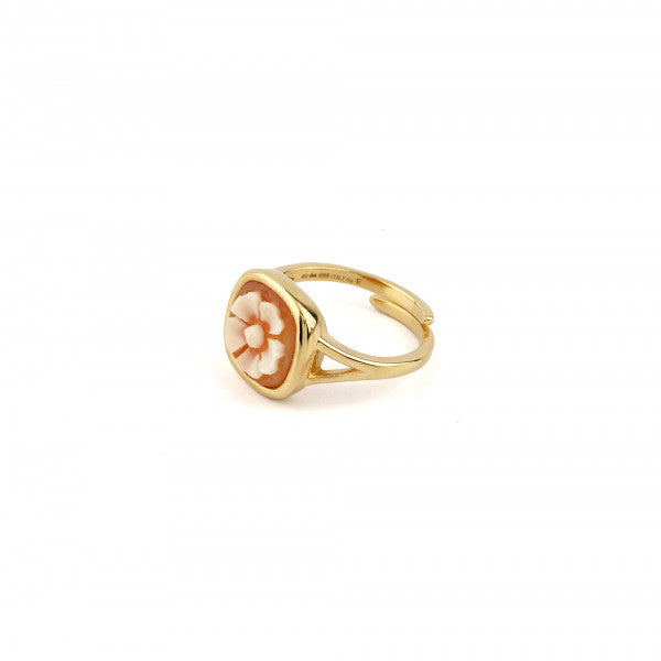 CAMEO ITALIANO - ANELLO CLASSICA CON CAMEO CON MARGHERITA