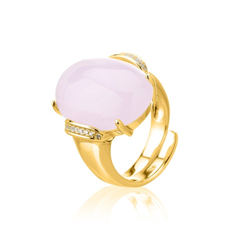 ANELLO PIETRA OVALE ROSA