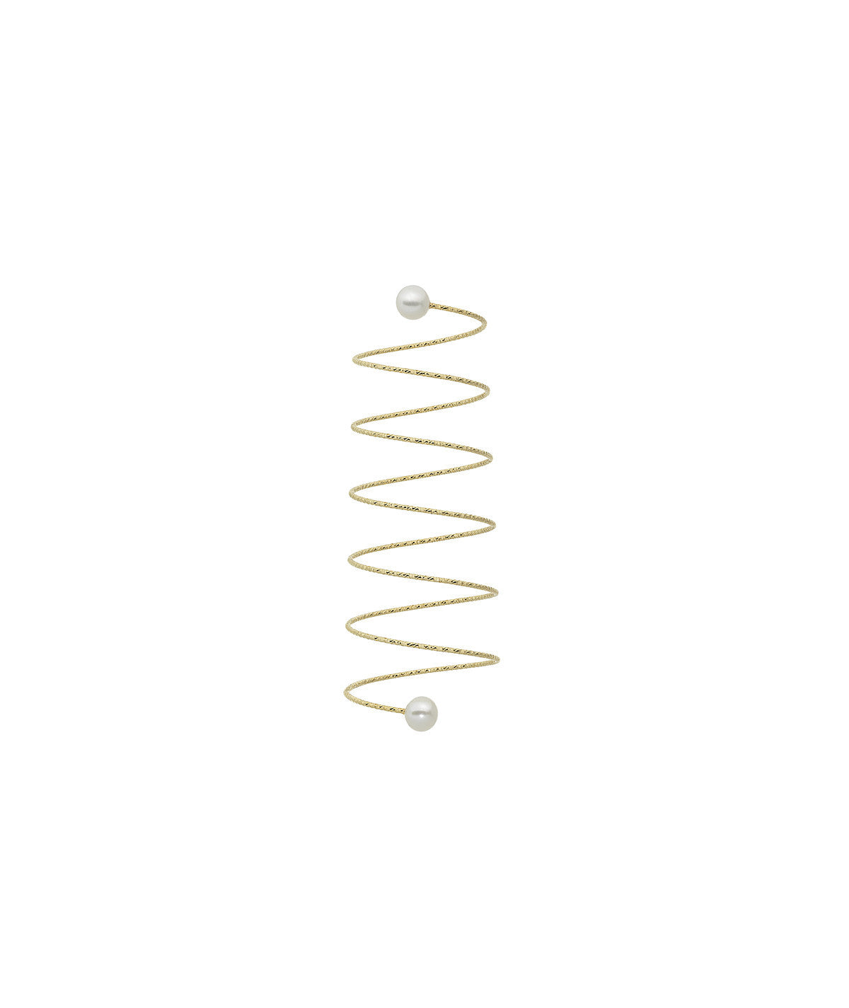 MAGIC WIRE - ANELLO IN ORO A SPIRALE CON PERLE ALL'ESTREMITA'