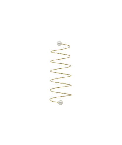 MAGIC WIRE - ANELLO IN ORO A SPIRALE CON PERLE ALL'ESTREMITA'