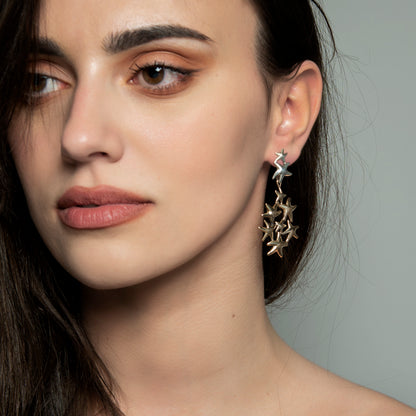 NEMORIS -  ORECCHINI IN ARGENTO E BRONZO STELLE MARINE