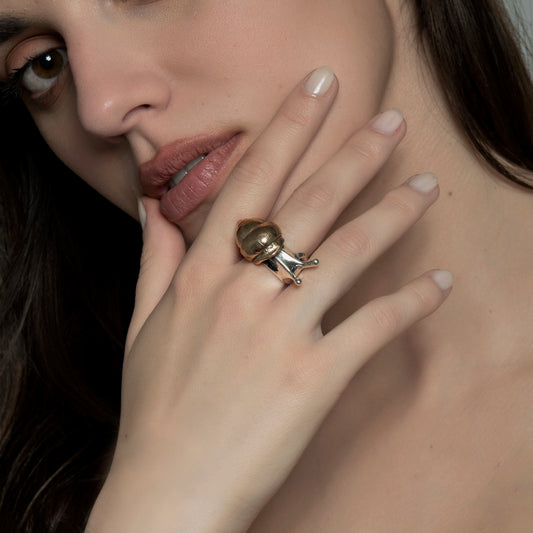 ANELLO LUMACA ARGENTO E BRONZO