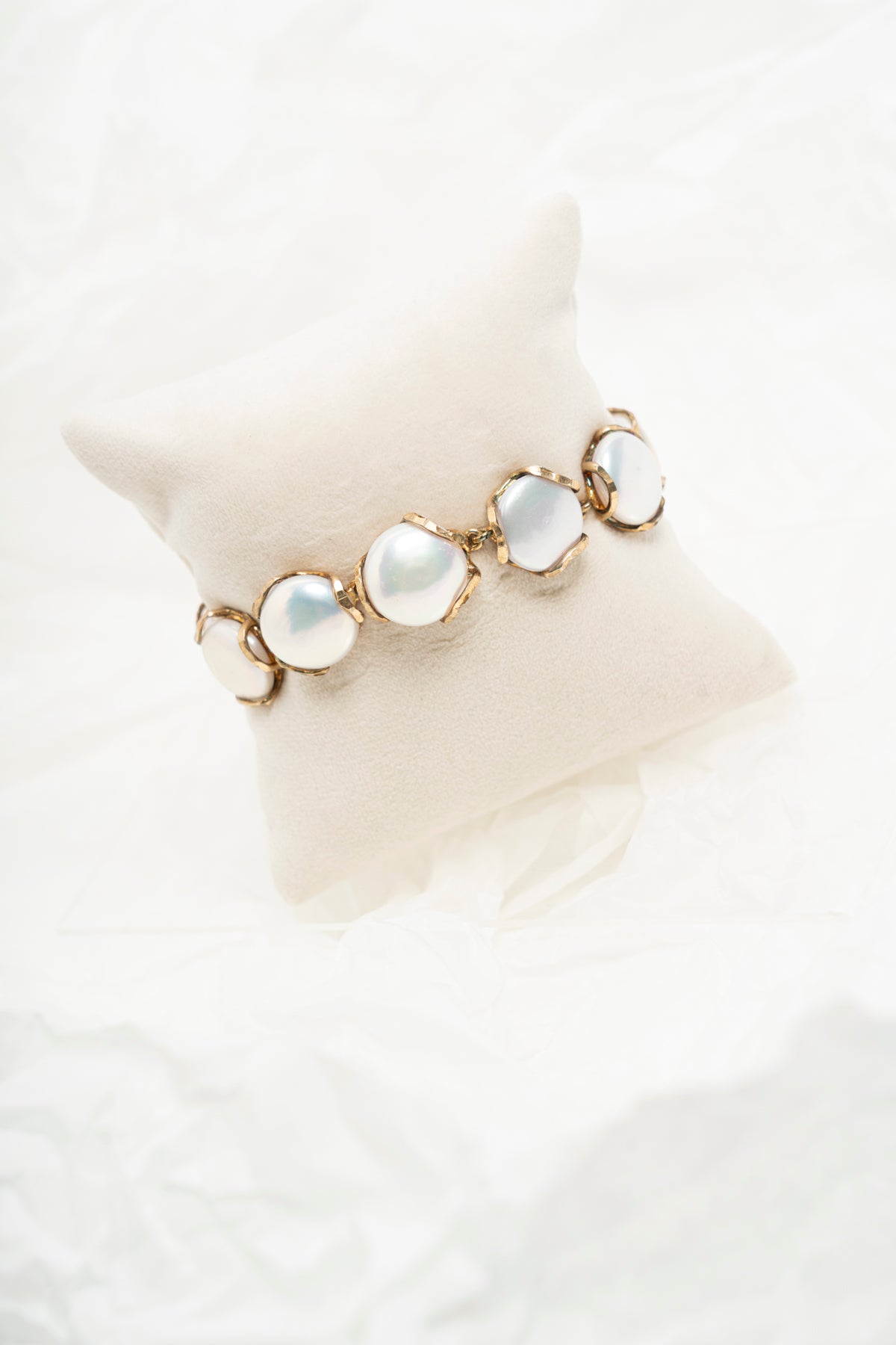 PABLO - BRACCIALE PERLA BAROCCA E ARGENTO DORATO