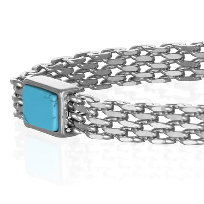 GOYATE' - BRACCIALE CON AULITE TURCHESE CENTRALE E MAGLIA MILANO (Copia)