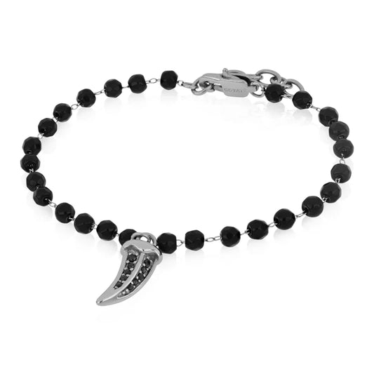 GOYATE' - BRACCIALE IN ONICE CON ZANNA IN ACCIAIO