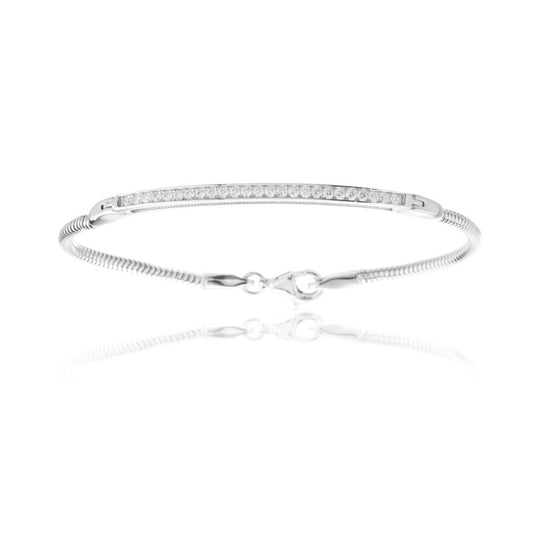 981 - BRACCIALE MOMENTIARGENTO E ZIRCONI BIANCHI