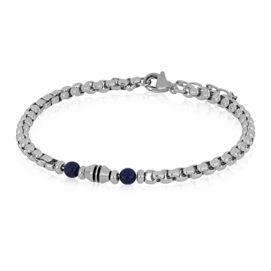 GOYATE' - BRACCIALE IN. ACCIAIO MAGIA VENEZIANA E SFERE IN LAPIS
