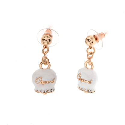 AMO CAPRI - ORECCHINI CON CAMPANELLE CAPRI PENDENTI SMALTO BIANCO E CRISTALLI