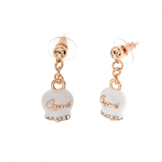 AMO CAPRI - ORECCHINI CON CAMPANELLE CAPRI PENDENTI SMALTO BIANCO E CRISTALLI