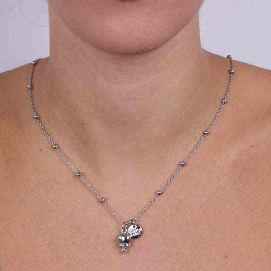 COLLANA METALLO RODIO CAMPANELLA RODIO