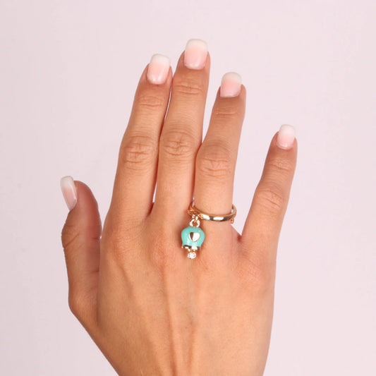 ANELLO METALLO DORATO CAMPANELLA TIFFANY CUORE