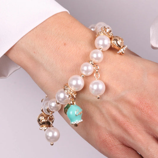 AMO CAPRI - BRACCIALE CON PERLE E CAMPANE GRANDI TIFFANY
