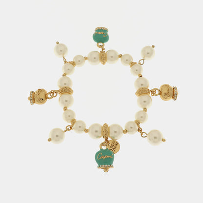AMO CAPRI - BRACCIALE CON PERLE E CAMPANE GRANDI TIFFANY