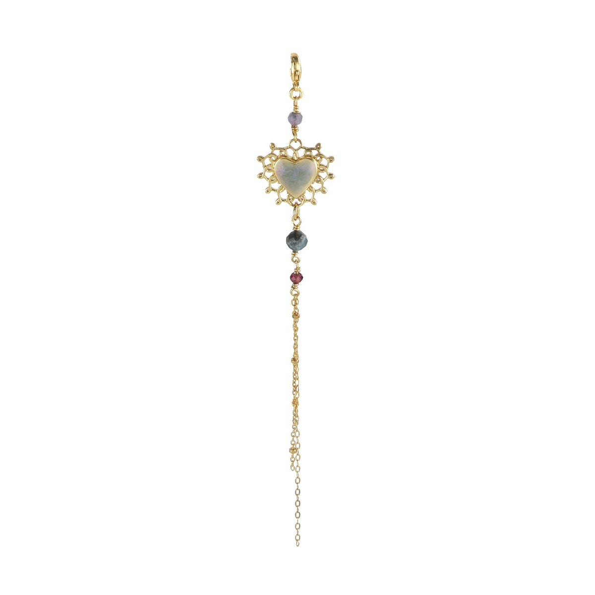 MAMAN ET SOPHIE - CHARM ARGENTO DORATO CON CUORE SACRO