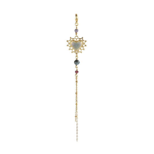 MAMAN ET SOPHIE - CHARM ARGENTO DORATO CON CUORE SACRO