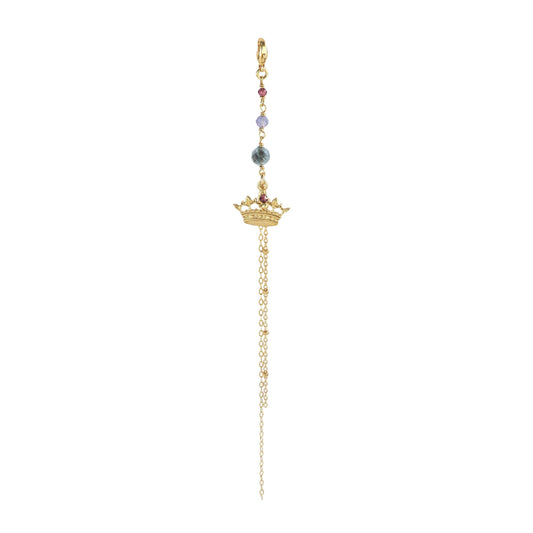 MAMAN ET SOPHIE - CHARM ARGENTO DORATO CON CORONA E FRANGE