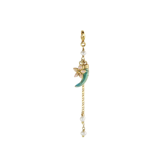 MAMAN ET SOPHIE - CHARM ARGENTO DORATO CON ZANNA, FIORI E PERLE