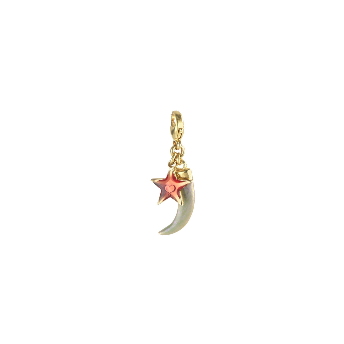 MAMAN ET SOPHIE - CHARM ARGENTO DORATO CON CORNO E STELLA SMALTATI