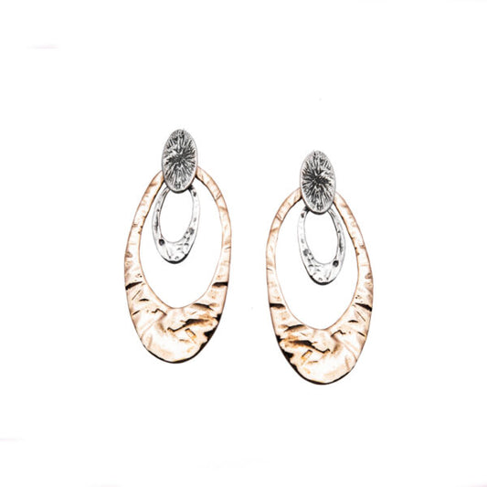 Orecchini Roccia Ovali ARGENTO E BRONZO