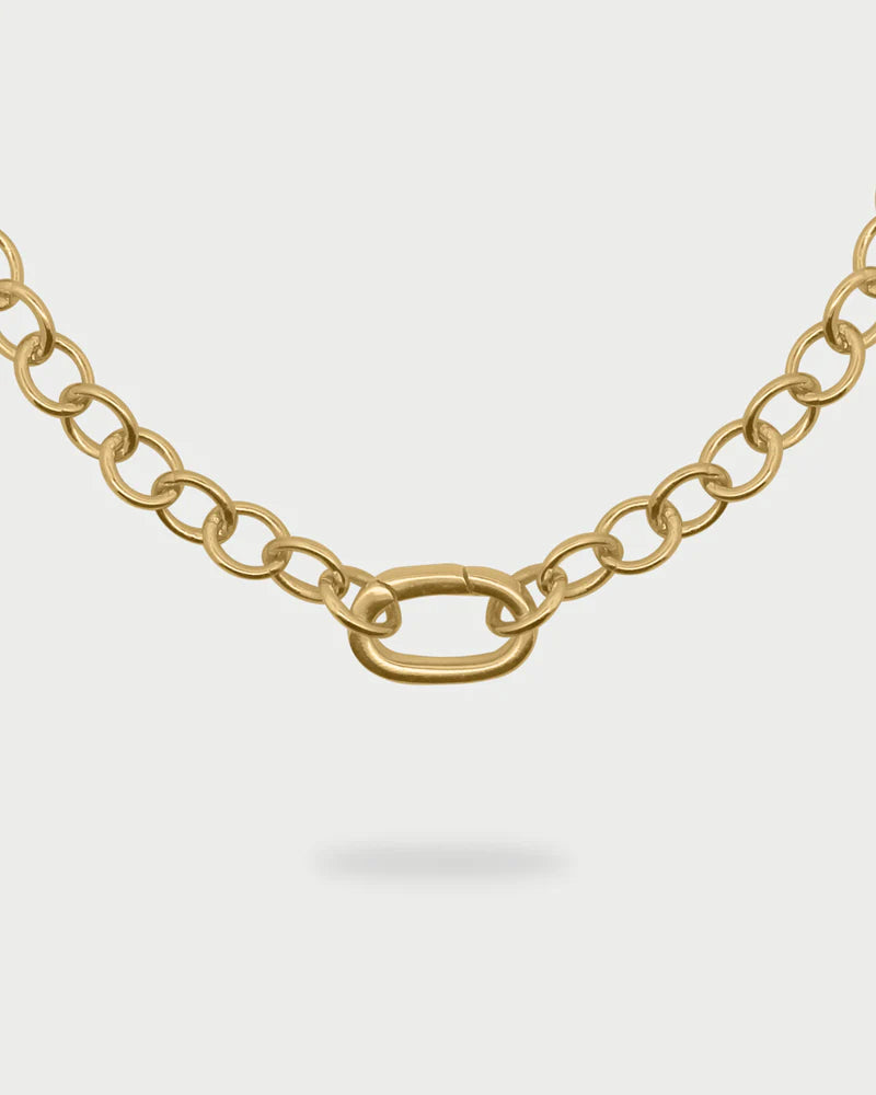 CHARM BAR - COLLANA GIROCOLLO DORATA CATENA BASE OVALE