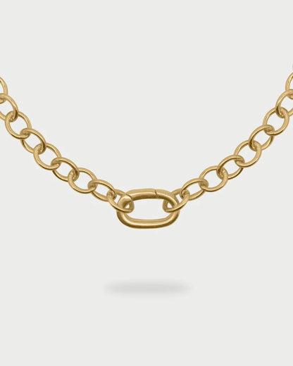 CHARM BAR - COLLANA GIROCOLLO DORATA CATENA BASE OVALE