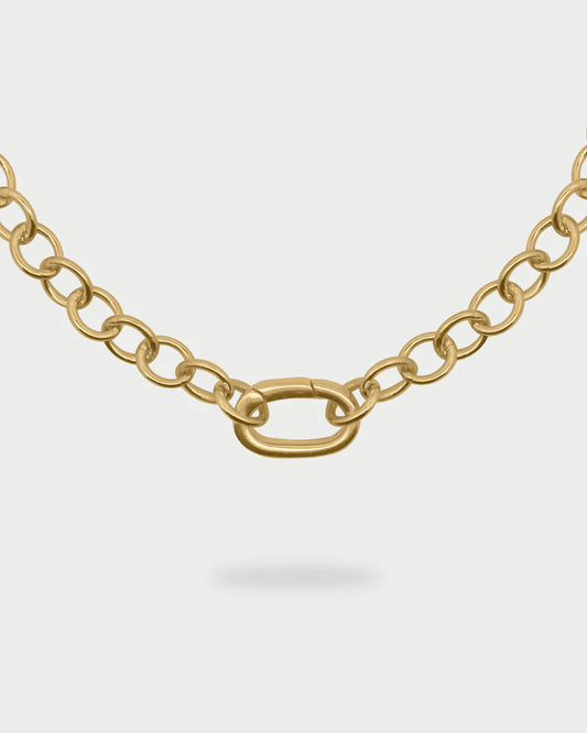 CHARM BAR - COLLANA GIROCOLLO DORATA CATENA BASE OVALE